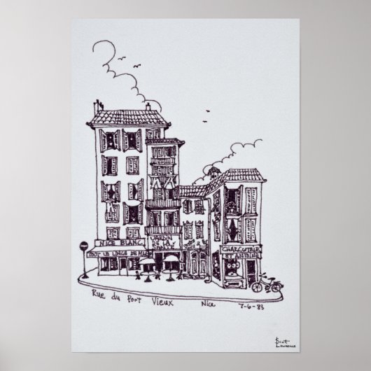 Haven van Vieux in het Oude Nice | Nice, Frankrijk Poster (Voorkant)