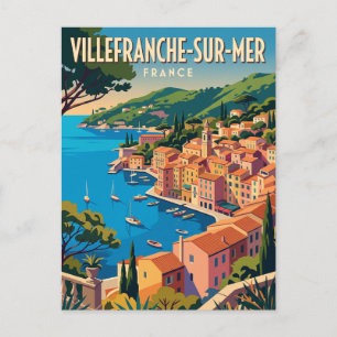 Haven van Villefranche-sur-Mer Frankrijk Briefkaart