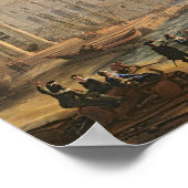 Haven van zee op zonsondergang, 1639 poster (Hoek)