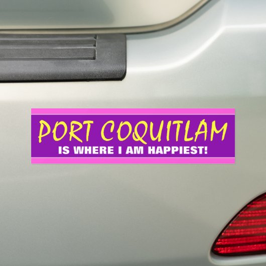 "HAVENCOQUITLAM IS WAAR IK GELUKKIG BEN!" (Canada) Bumpersticker (Op auto)