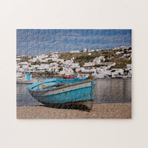 Havengebied met Griekse vissersboten Legpuzzel