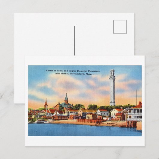 Havengezicht in Provincetown, Massachusetts Oud Briefkaart (Voorkant / Achterkant)