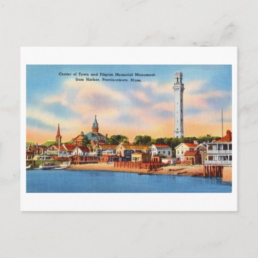 Havengezicht in Provincetown, Massachusetts Oud Briefkaart (Voorkant)