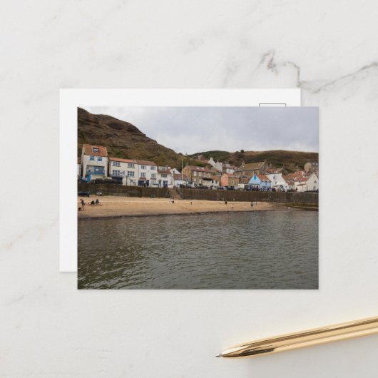 Havengezicht van dorp Staithes Briefkaart (Voorkant / Achterkant in situ)