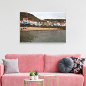 Havengezicht van dorp Staithes Canvas Afdruk (Insitu (Woonkamer))