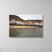 Havengezicht van dorp Staithes Canvas Afdruk (Voorkant)