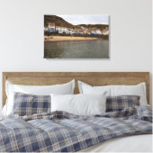 Havengezicht van dorp Staithes Canvas Afdruk (Insitu (Slaapkamer))
