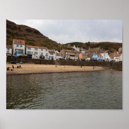 Havengezicht van dorp Staithes Poster