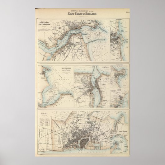 Havens en havens aan de oostkust van Engeland Poster (Voorkant)