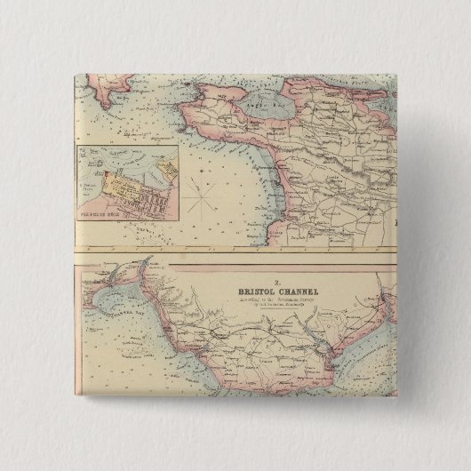 Havens en havens aan de zuidkust van Engeland 2 Vierkante Button 5,1 Cm (Voorkant)