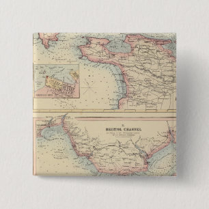 Havens en havens aan de zuidkust van Engeland 2 Vierkante Button 5,1 Cm