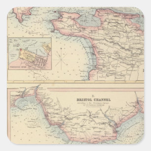 Havens en havens aan de zuidkust van Engeland 2 Vierkante Sticker