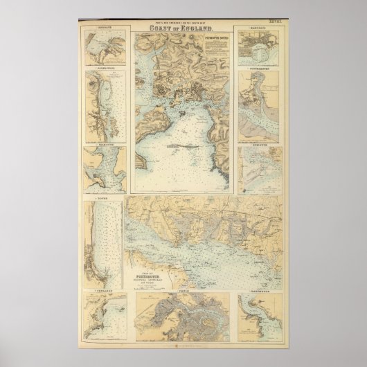 Havens en havens aan de zuidkust van Engeland Poster (Voorkant)