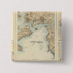 Havens en havens aan de zuidkust van Engeland Vierkante Button 5,1 Cm