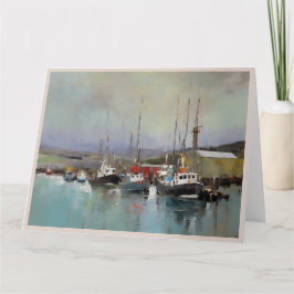 Havenscène Groot Gevouwen Wenskaart Kaart