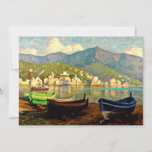 Havenscène uit Rapallo, fine art, Kaart (Voorkant)