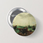 Havenscene van Adam Willaerts Ronde Button 5,7 Cm (Voorkant /achterkant)