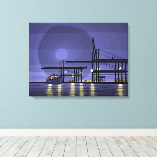 havenstad canvas afdruk (Insitu (Houten vloer))