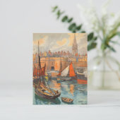 haventoerisme in de haven van Cote d'Emeraude Sai Briefkaart (Staand voorkant)