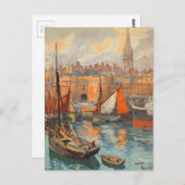 haventoerisme in de haven van Cote d'Emeraude Sai Briefkaart (Voorkant / Achterkant)