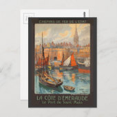 haventoerisme in de haven van Cote d'Emeraude Sai Briefkaart (Voorkant / Achterkant)
