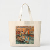 haventoerisme in de haven van Cote d'Emeraude Sai Grote Tote Bag (Voorkant)