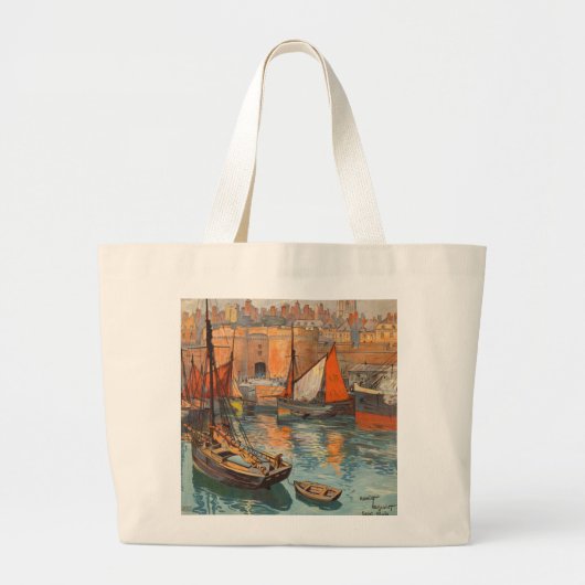  haventoerisme in de haven van Cote d'Emeraude Sai Grote Tote Bag (Voorkant)