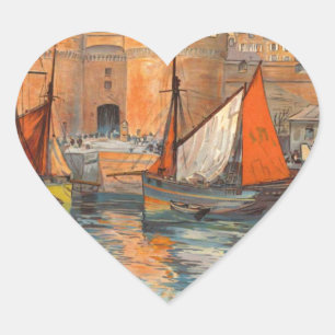 haventoerisme in de haven van Cote d'Emeraude Sai Hart Sticker