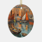 haventoerisme in de haven van Cote d'Emeraude Sai Keramisch Ornament (Rechts)