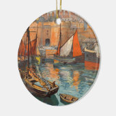 haventoerisme in de haven van Cote d'Emeraude Sai Keramisch Ornament (Links)