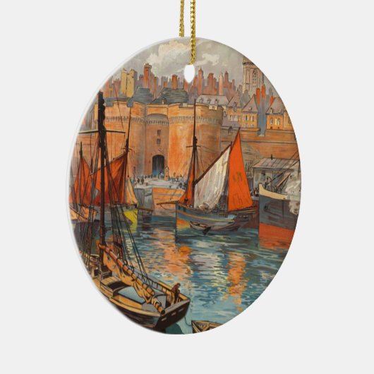  haventoerisme in de haven van Cote d'Emeraude Sai Keramisch Ornament (Rechts)