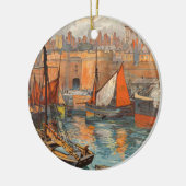  haventoerisme in de haven van Cote d'Emeraude Sai Keramisch Ornament (Links)