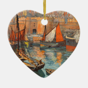  haventoerisme in de haven van Cote d'Emeraude Sai Keramisch Ornament