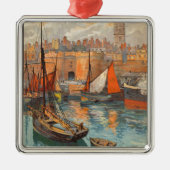  haventoerisme in de haven van Cote d'Emeraude Sai Metalen Ornament (Voorkant)