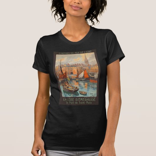  haventoerisme in de haven van Cote d'Emeraude Sai T-shirt (Voorkant)