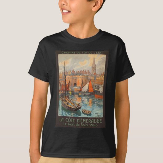  haventoerisme in de haven van Cote d'Emeraude Sai T-shirt (Voorkant)