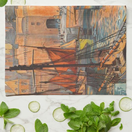 haventoerisme in de haven van Cote d'Emeraude Sai Theedoek (Gevouwen)