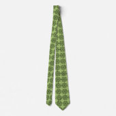 Havenwood Daisy Foulard Moss Green Two-Sided Stropdas (Achterkant)