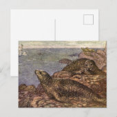  havenzegels, zeedieren voor het leven in de zee briefkaart (Voorkant / Achterkant)
