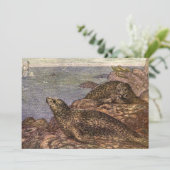  havenzegels, zeedieren voor het leven in de zee kaart (Staand voorkant)