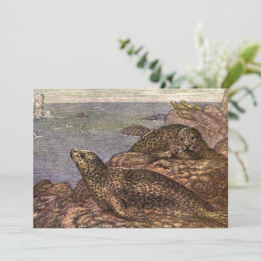  havenzegels, zeedieren voor het leven in de zee kaart (Staand voorkant)