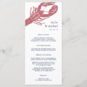 havenzijde | Nautische Kreeft Wedding Menu Kaart (Voorkant)