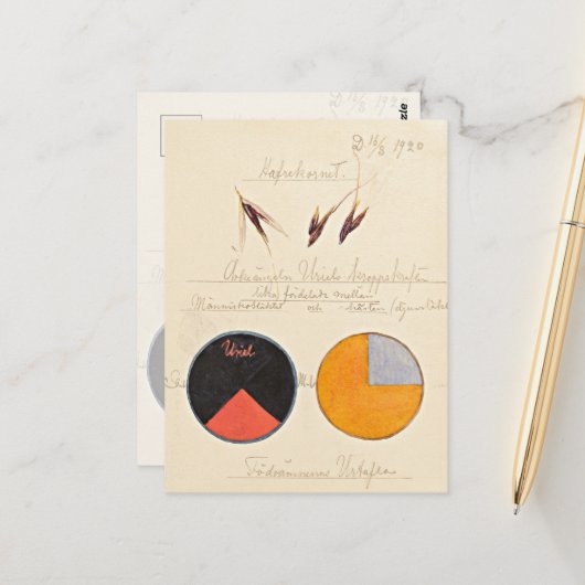 Haver, 1920, van Hilma af Klint Briefkaart (Voorkant / Achterkant in situ)