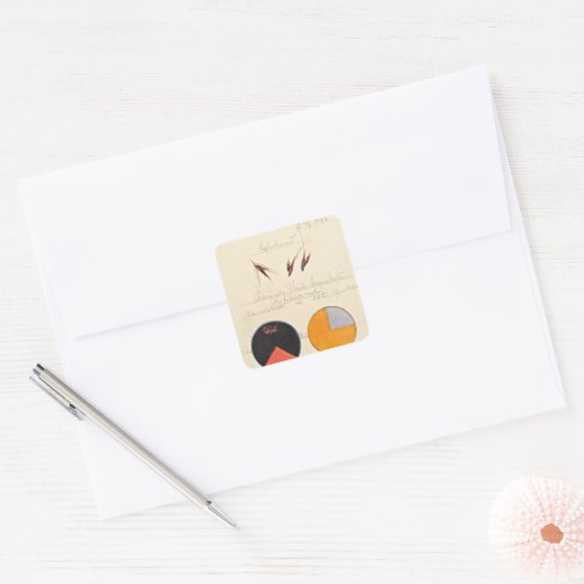 Haver, 1920, van Hilma af Klint Vierkante Sticker (Envelop)