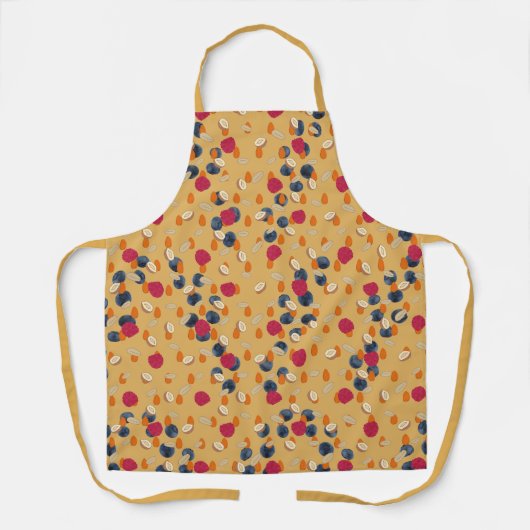 Haver, fruit en noten goud schort (Voorkant)