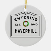 Haverhill, MA Holiday Wreath Ceramic Ornament (Voorkant)