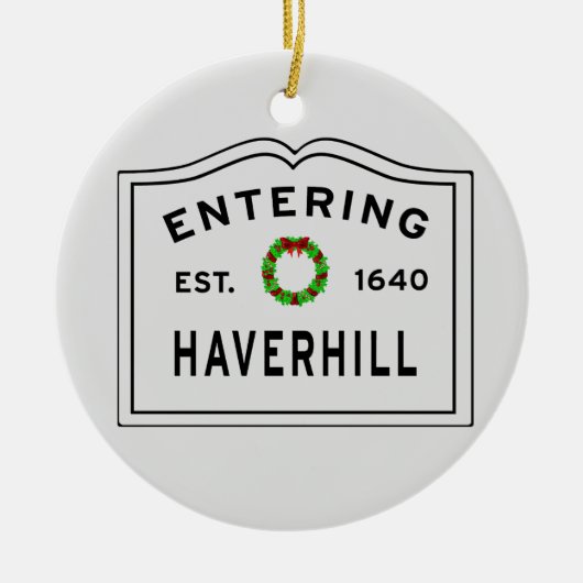 Haverhill, MA Holiday Wreath Ceramic Ornament (Voorkant)