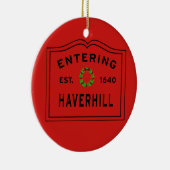 Haverhill, MA Holiday Wreath Ceramic Ornament (Rechts)