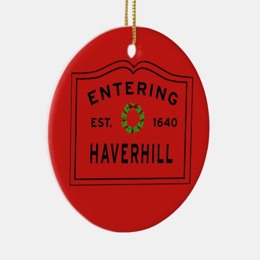 Haverhill, MA Holiday Wreath Ceramic Ornament (Rechts)