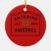 Haverhill, MA Holiday Wreath Ceramic Ornament (Voorkant)